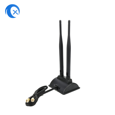 6dBi WIFI κεραία με RP-SMA αρσενικό σύνδεσμο 2.4GHz 5GHz διπλή ζώνη μαγνητική βάση για PCI-E WiFi ασύρματους δρομολογητές