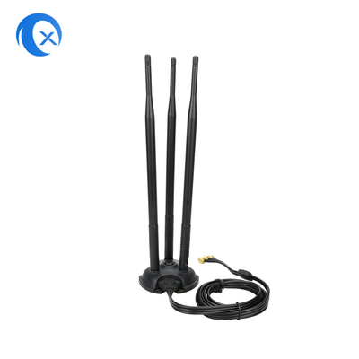 2.4G/5G Τριπλή 7dBi Αντένα WiFi Bluetooth Ασύρματος Εκτεταστής Μαγνητική Αντένα Με RP-SMA αρσενικό σύνδεσμο