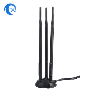 2.4G/5G Τριπλή 7dBi Αντένα WiFi Bluetooth Ασύρματος Εκτεταστής Μαγνητική Αντένα Με RP-SMA αρσενικό σύνδεσμο