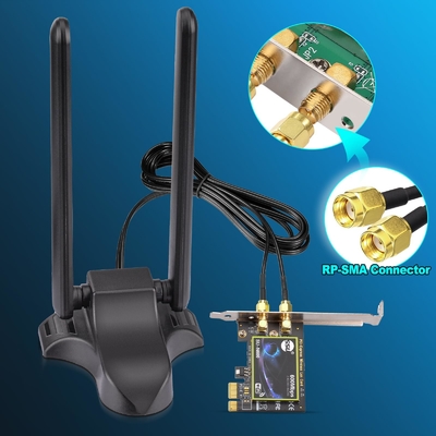 WiFi 6E Αντένα Tri-Band 2.4GHz 5GHz 6GHz Μαγνητική Βάση WiFi Αντένες RP-SMA Συνδέτης Για PC Desktop Ασύρματος Router