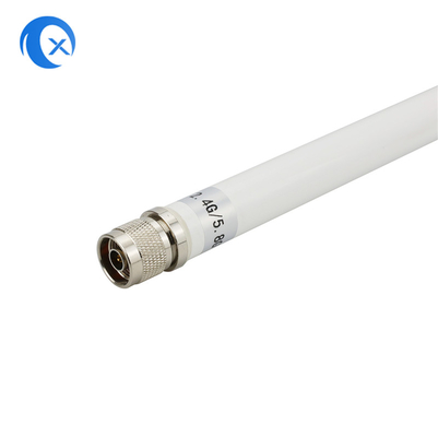 2.4G + 5.8G Διπλή ζώνη υψηλής αύξησης 7DBi WiFi εξωτερική αδιάβροχη κεραία υαλοπλαστικής με N αρσενικό συνδέτη