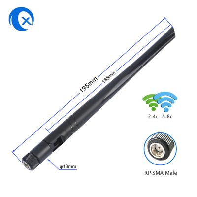 2.4G 5.8G διπλή κεραία WiFi ζωνών πανκατευθυντική με το συνδετήρα στροφέων RP SMA