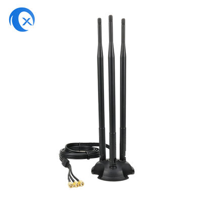 2.4G/5G Τριπλή 7dBi Αντένα WiFi Bluetooth Ασύρματος Εκτεταστής Μαγνητική Αντένα Με RP-SMA αρσενικό σύνδεσμο